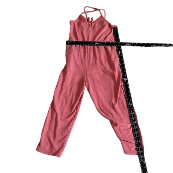 Old Navy Girls Pink Sleeveless Knit Jumpsuit S M Keyhole Front & Crisscross Back - Picture 8 of 8